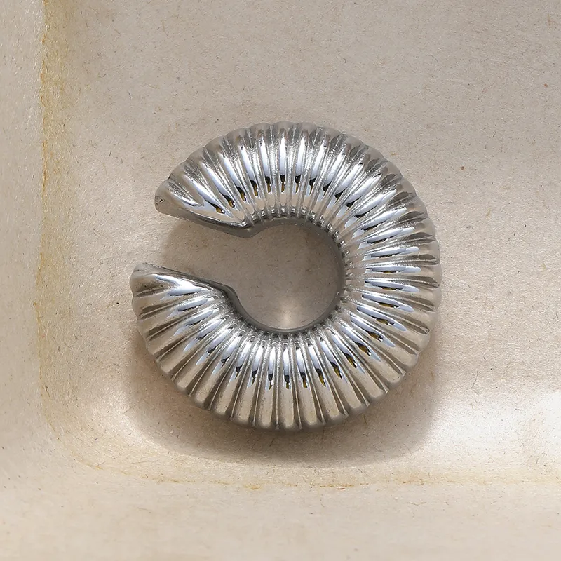 1 Piece Retro Punk Simple Style Solid Color Polishing 304 Stainless Steel Non-Electroplating Ear Cuffs display picture 12