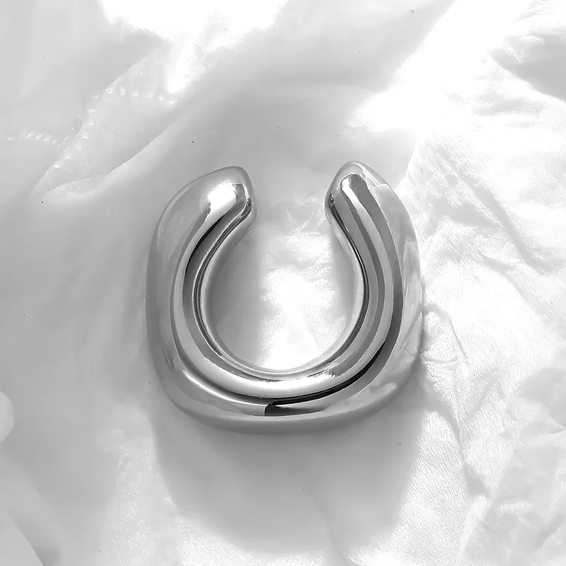 1 Piece Retro Punk Simple Style Solid Color Polishing 304 Stainless Steel Non-Electroplating Ear Cuffs display picture 14