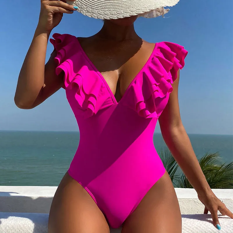 Sexy Solid Color Sling Split Swimwear Wholesale display picture 5