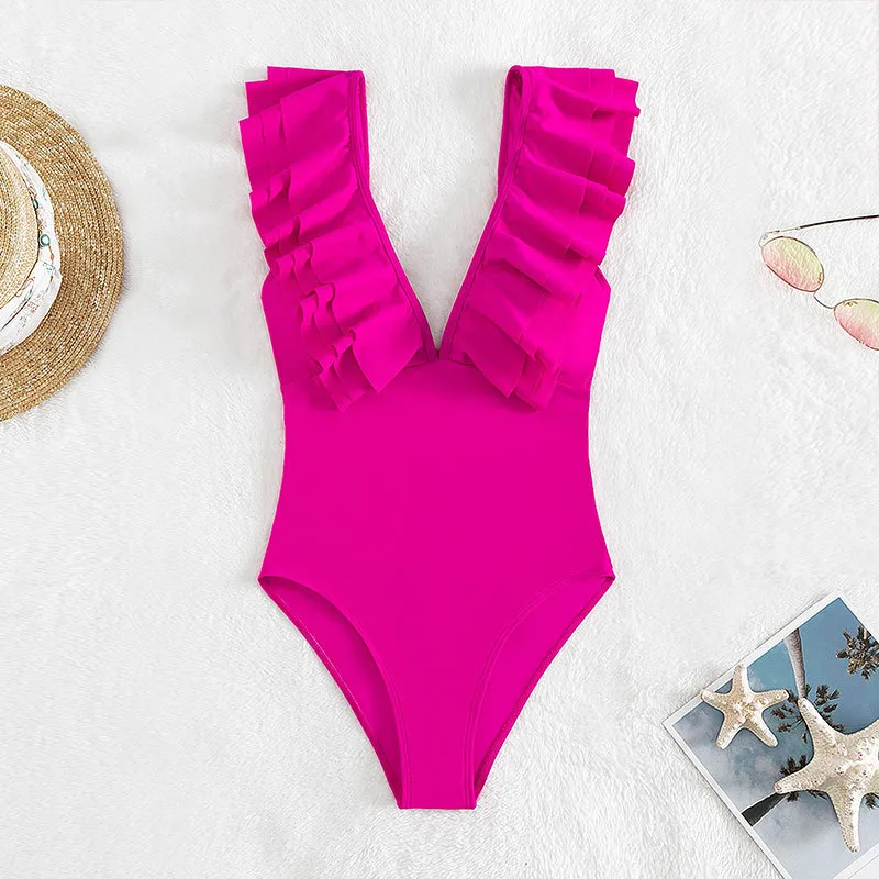 Sexy Solid Color Sling Split Swimwear Wholesale display picture 6
