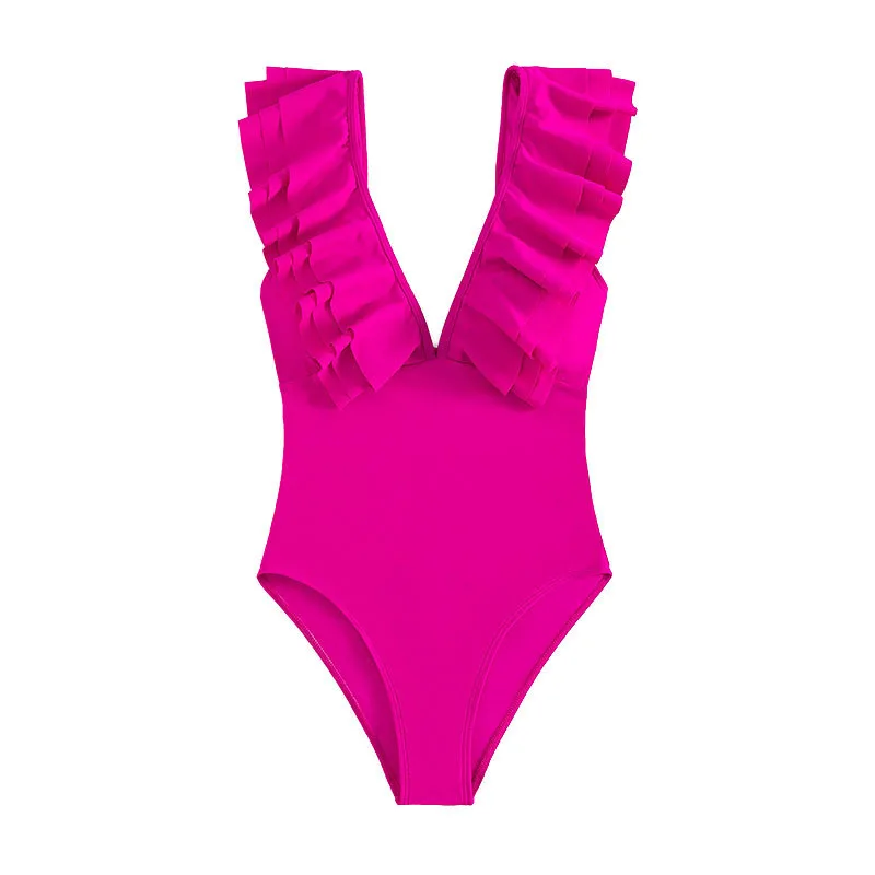 Sexy Solid Color Sling Split Swimwear Wholesale display picture 3