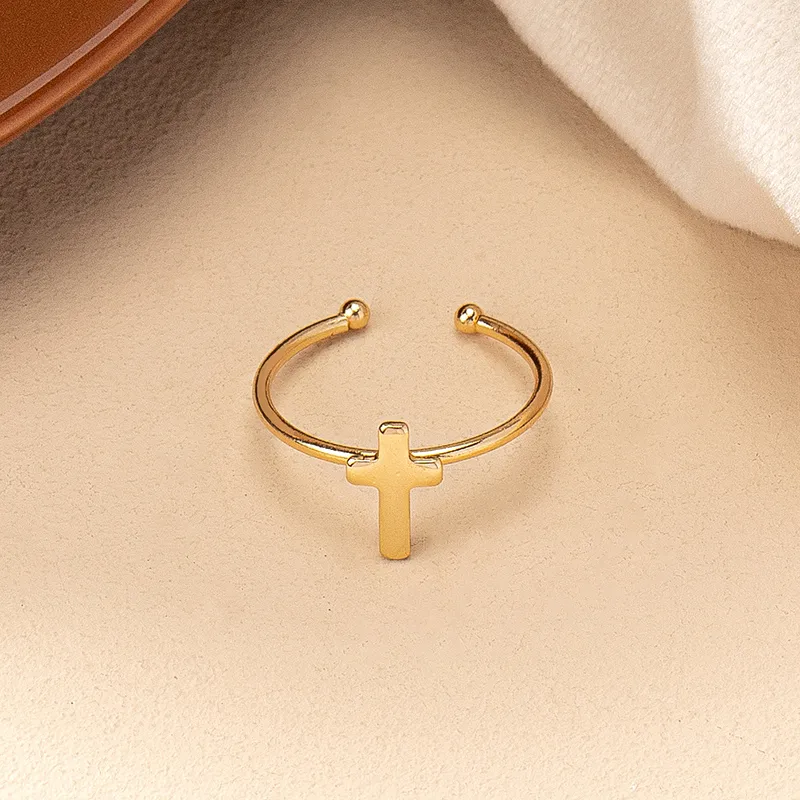Retro Simple Style Cross Lightning Alloy Plating Gold Plated Women's Rings display picture 3