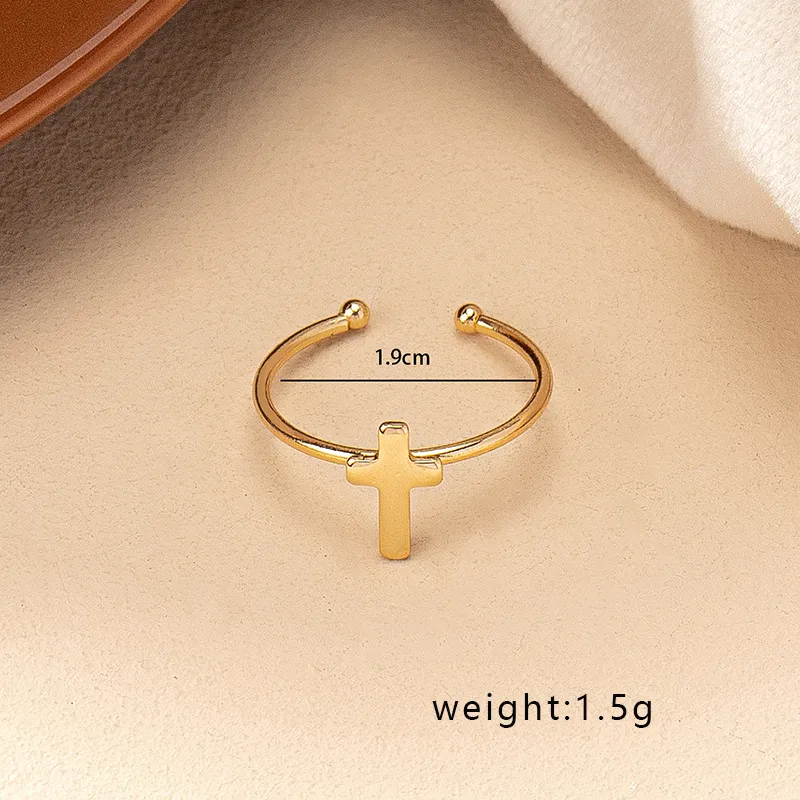 Retro Simple Style Cross Lightning Alloy Plating Gold Plated Women's Rings display picture 4