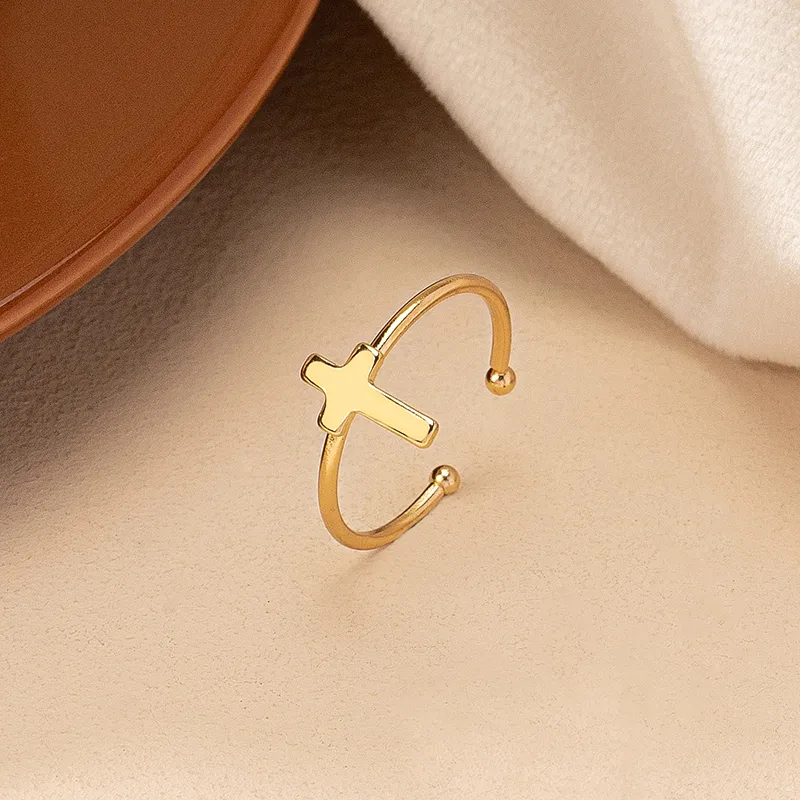 Retro Simple Style Cross Lightning Alloy Plating Gold Plated Women's Rings display picture 1