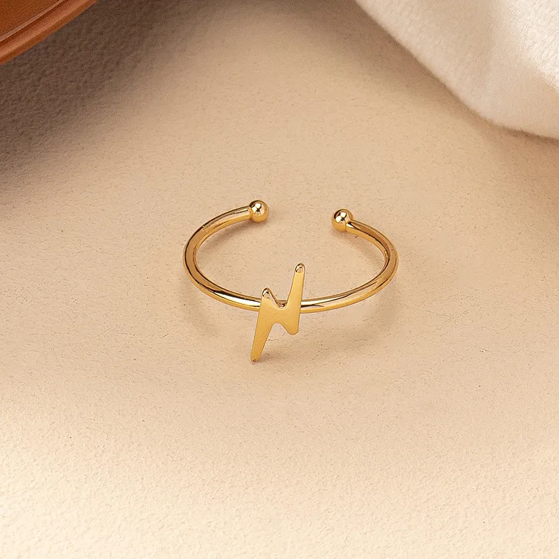 Retro Simple Style Cross Lightning Alloy Plating Gold Plated Women's Rings display picture 8