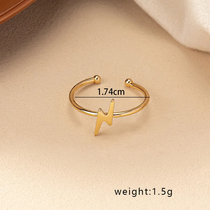 Retro Simple Style Cross Lightning Alloy Plating Gold Plated Women's Rings display picture 9