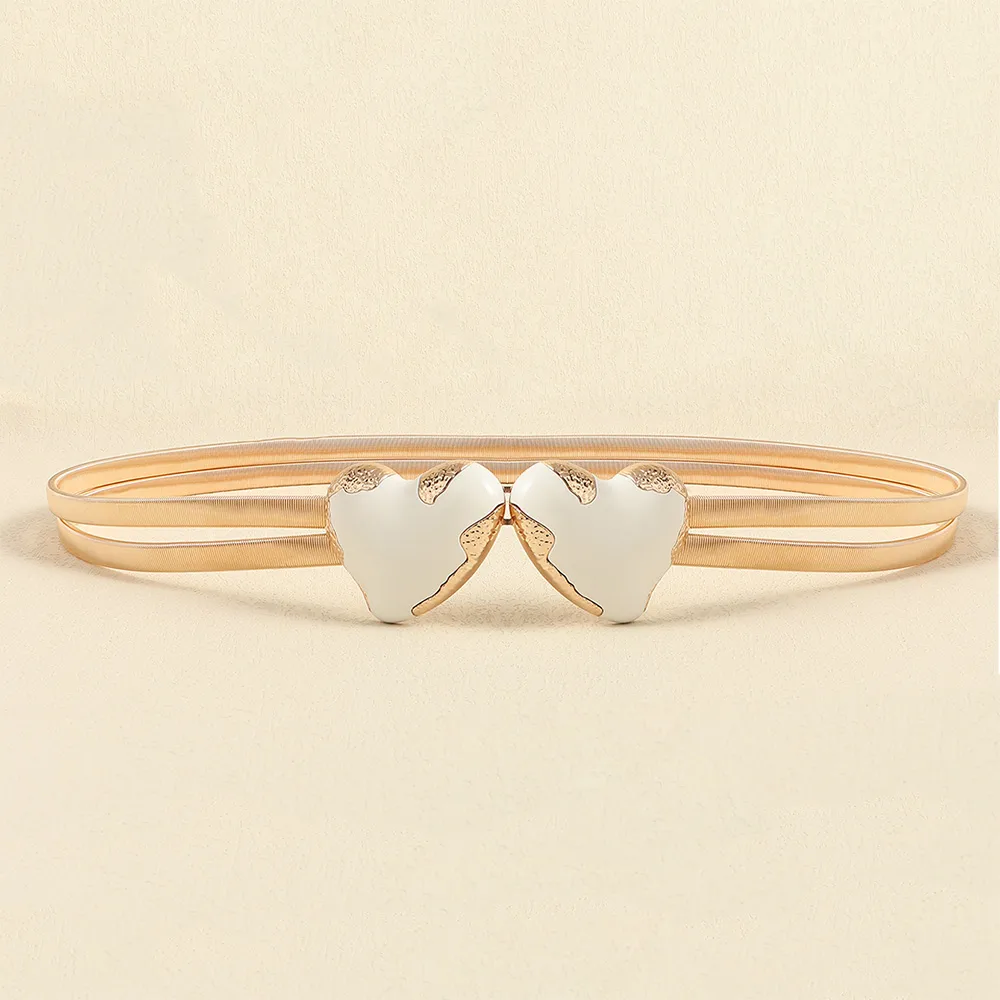 Elegant Glam Heart Shape Alloy Plating Inlay Artificial Gemstones Women's Chain Belts display picture 1