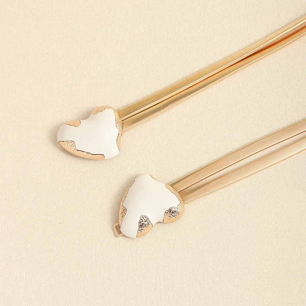 Elegant Glam Heart Shape Alloy Plating Inlay Artificial Gemstones Women's Chain Belts display picture 3