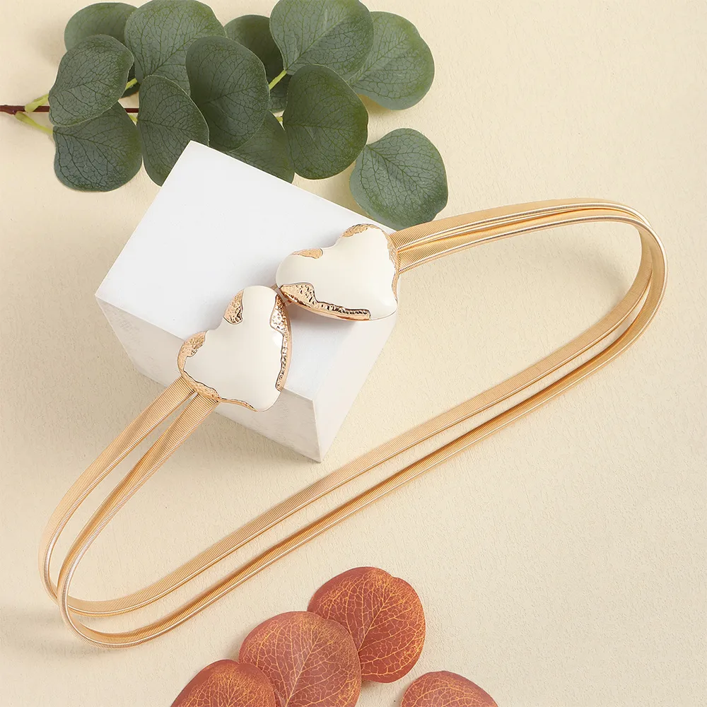 Elegant Glam Heart Shape Alloy Plating Inlay Artificial Gemstones Women's Chain Belts display picture 4