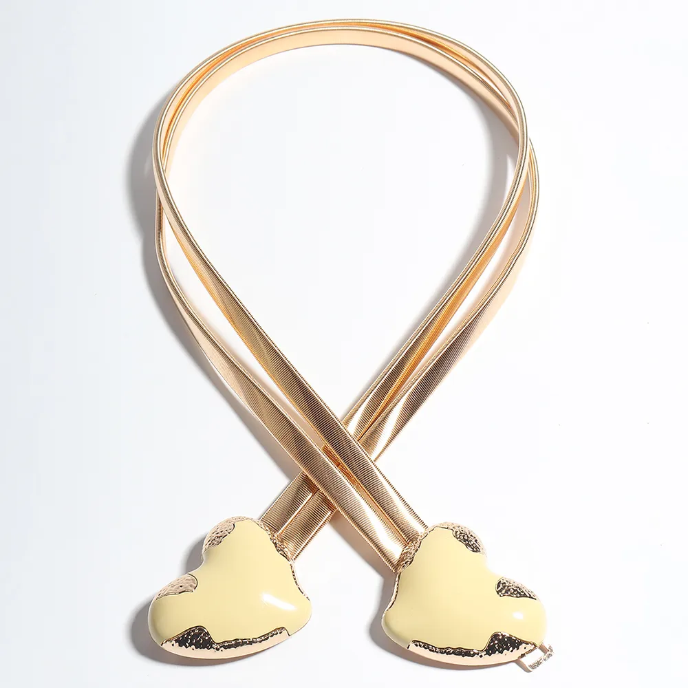 Elegant Glam Heart Shape Alloy Plating Inlay Artificial Gemstones Women's Chain Belts display picture 5