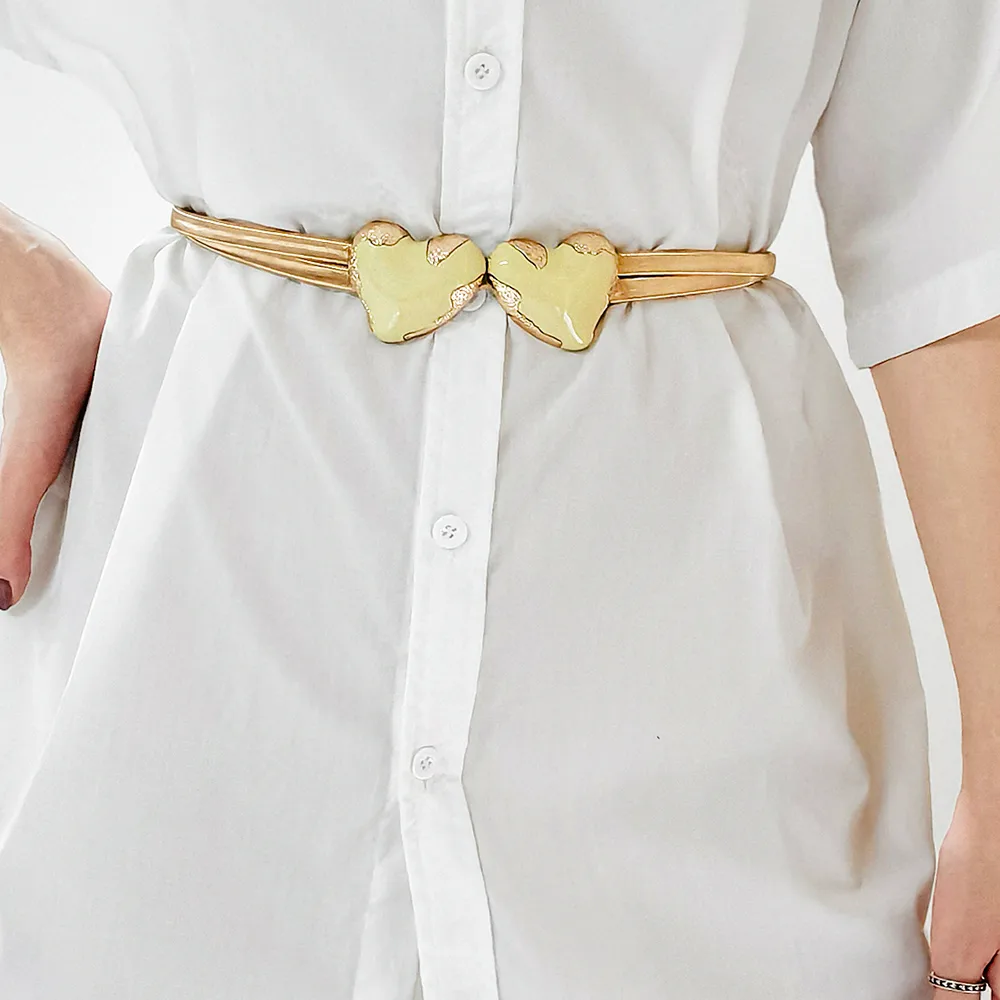 Elegant Glam Heart Shape Alloy Plating Inlay Artificial Gemstones Women's Chain Belts display picture 6