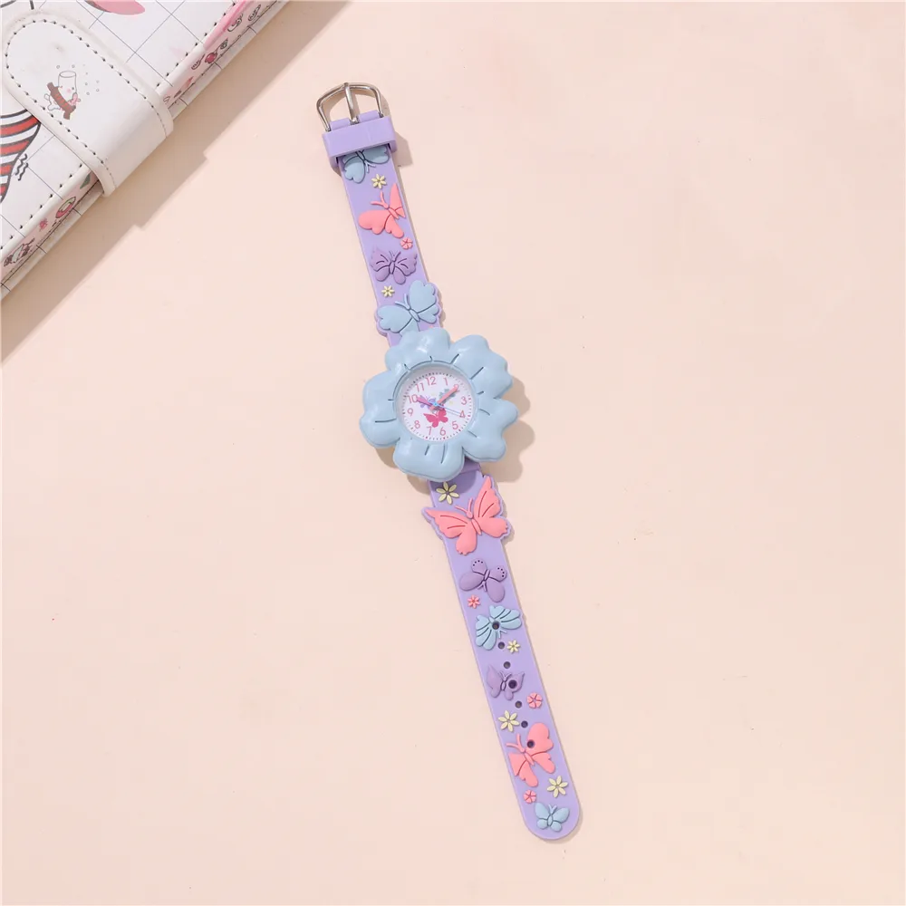 Cute Flower Buckle Quartz Kids Watches display picture 6