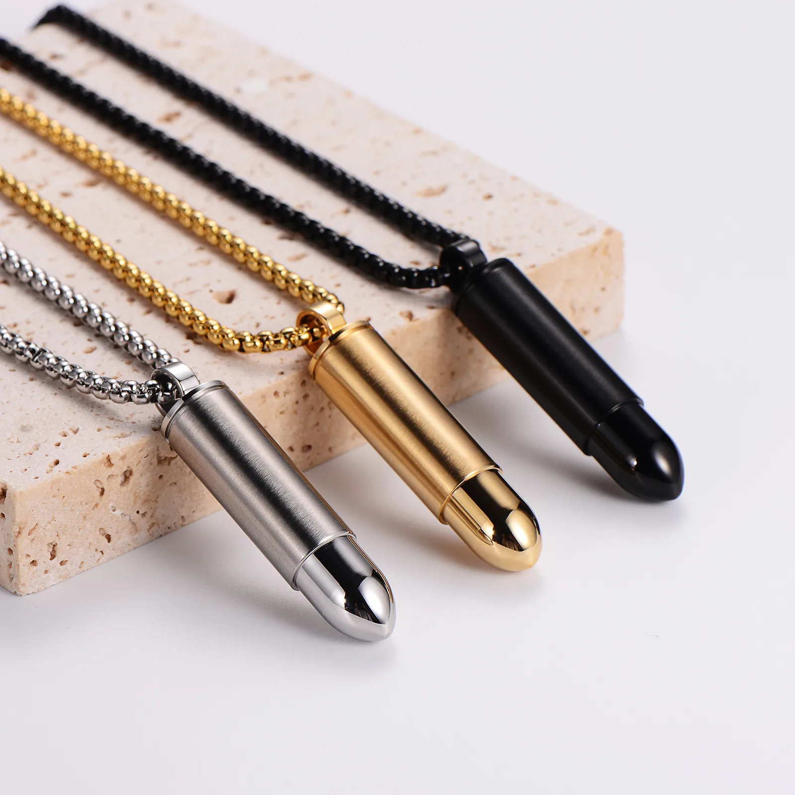 Stainless Steel 18K Gold Plated Simple Style Bullet display picture 7