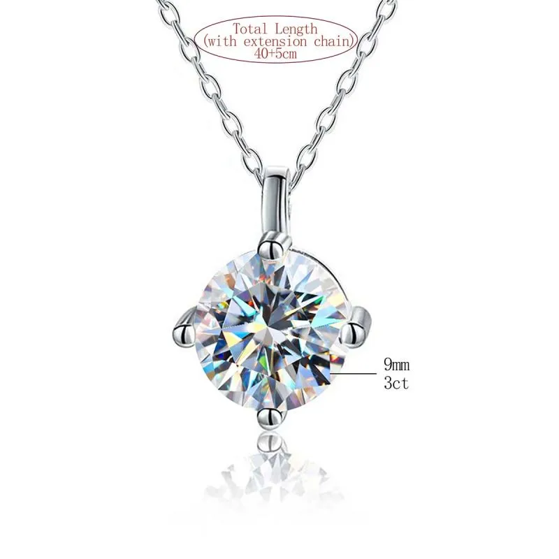 Casual Solid Color Sterling Silver Plating Inlay Moissanite Rose Gold Plated White Gold Plated Gold Plated Pendant Necklace display picture 3