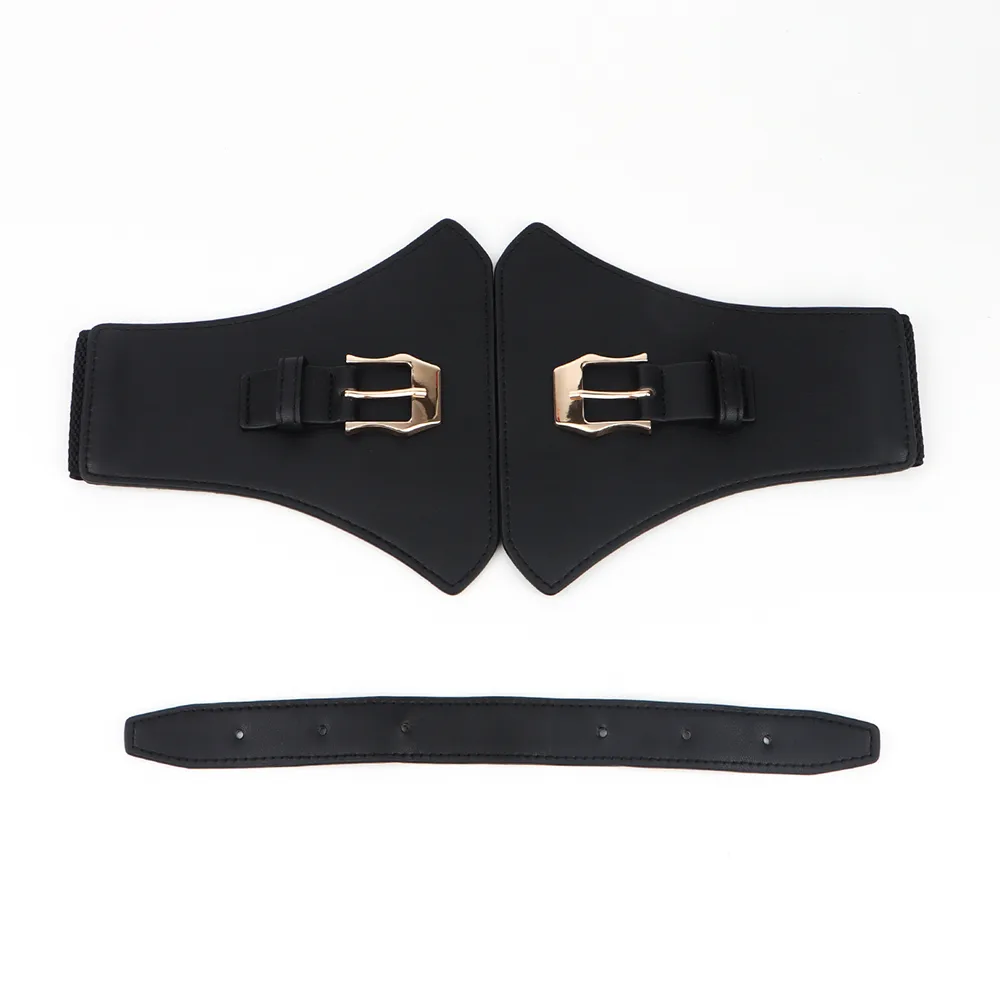 Business Modern Style Oversized Solid Color Pu Leather Buckle Women's Leather Belts display picture 2