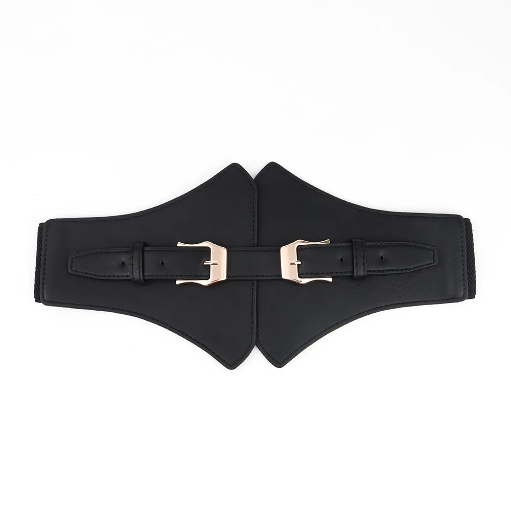 Business Modern Style Oversized Solid Color Pu Leather Buckle Women's Leather Belts display picture 1