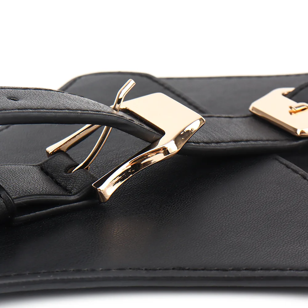 Business Modern Style Oversized Solid Color Pu Leather Buckle Women's Leather Belts display picture 5