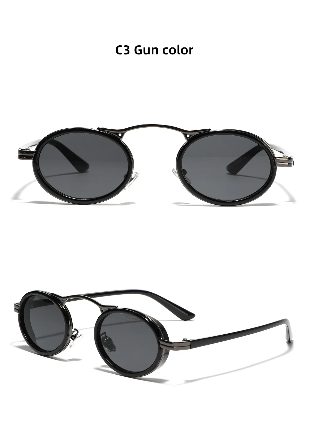 Hip-hop Streetwear Solid Color Ac Oval Frame Full Frame Women's Sunglasses display picture 6