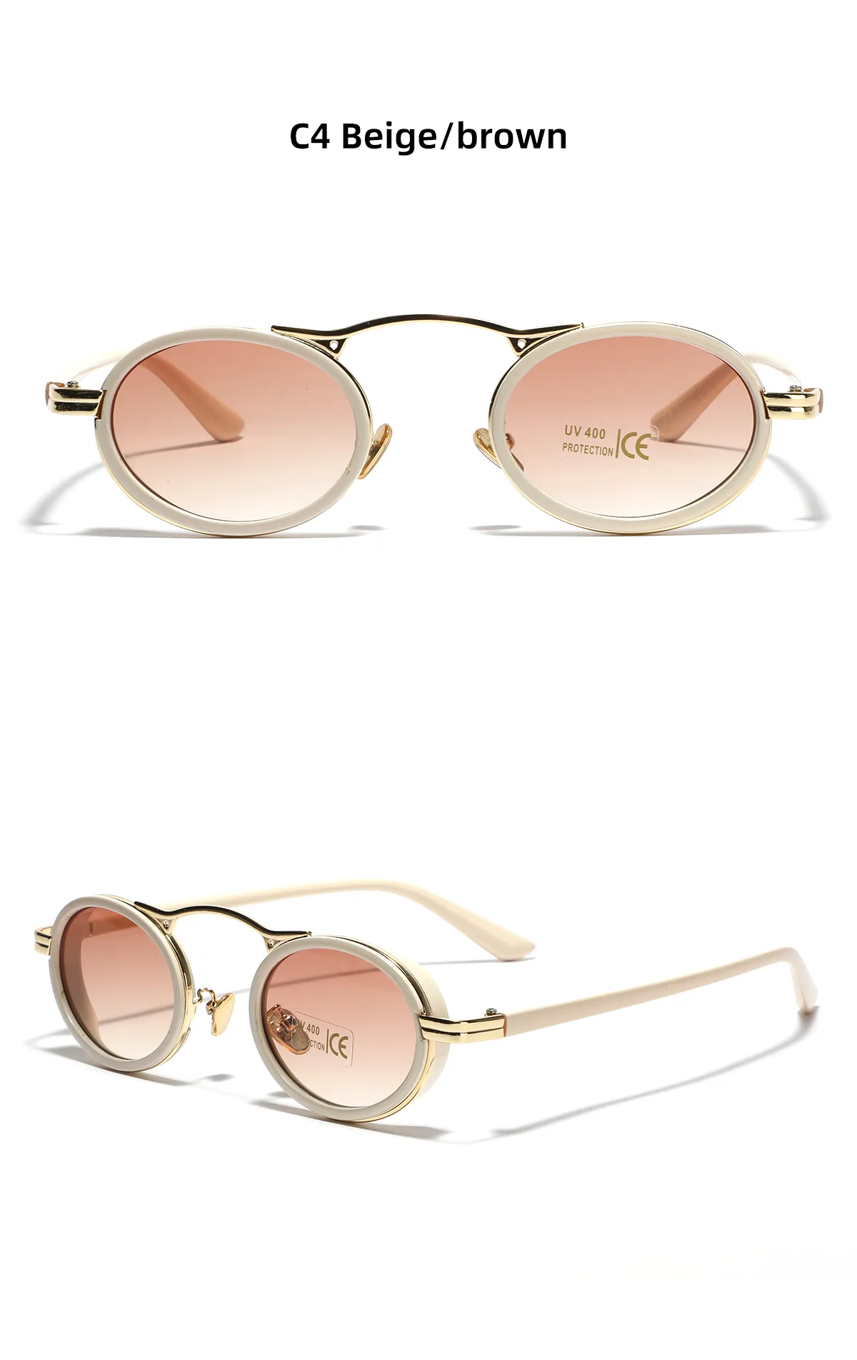 Hip-hop Streetwear Solid Color Ac Oval Frame Full Frame Women's Sunglasses display picture 4