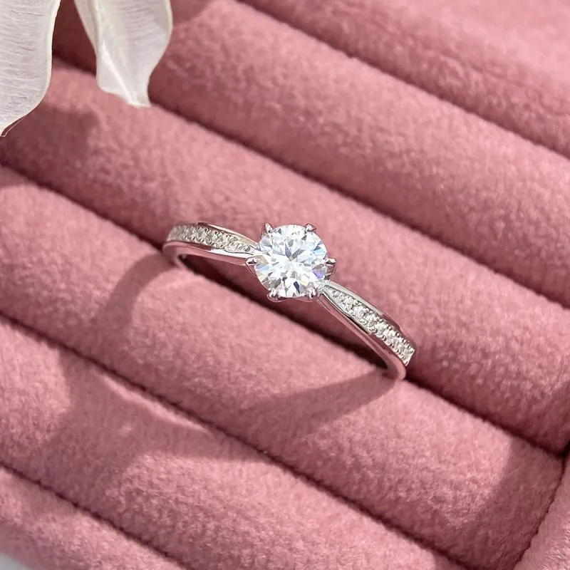 925 Sterling Silver Moissanite Geometric Rings display picture 1