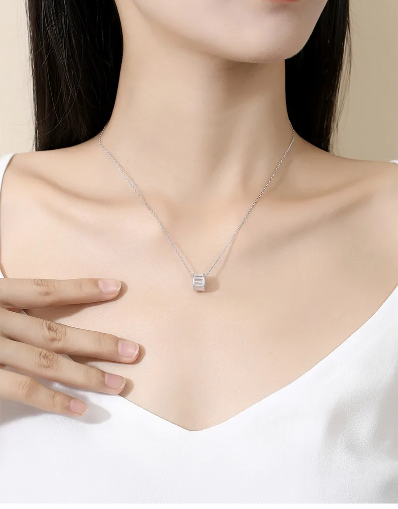 925 Sterling Silver Zircon Cable Chain Polishing Plating Inlay Round Necklace display picture 1