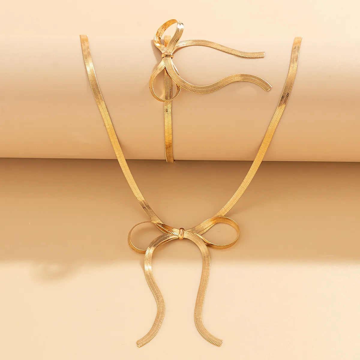 Modern Style Simple Style Bow Knot Copper Handmade Plating 18k Gold Plated Jewelry Set display picture 3