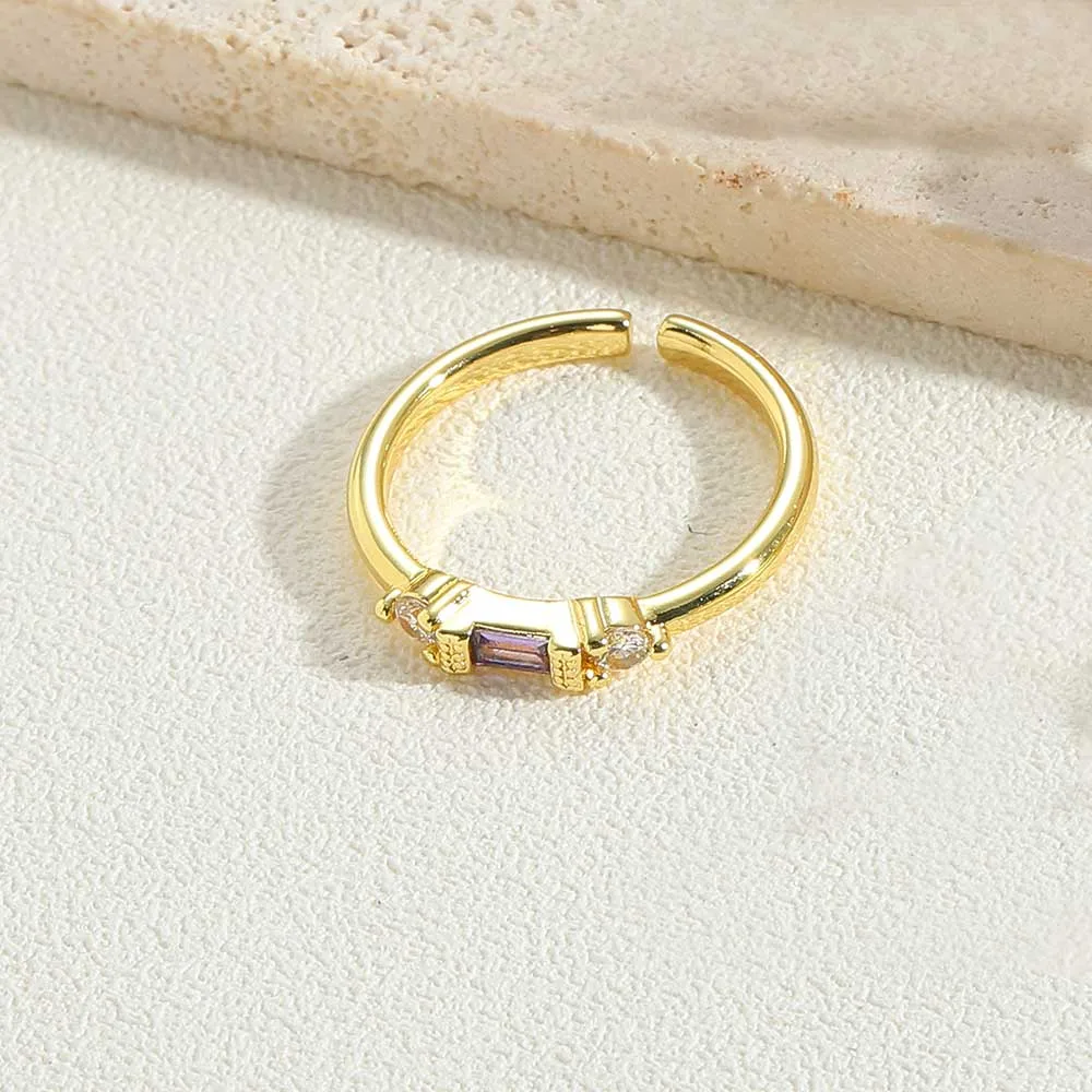 Vintage Style Simple Style Commute Cross Copper Plating Inlay Zircon 14k Gold Plated Open Rings display picture 7