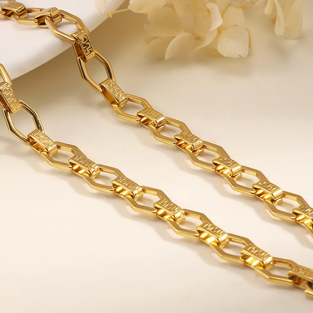 201 Stainless Steel 18K Gold Plated Simple Style Geometric Necklace display picture 4