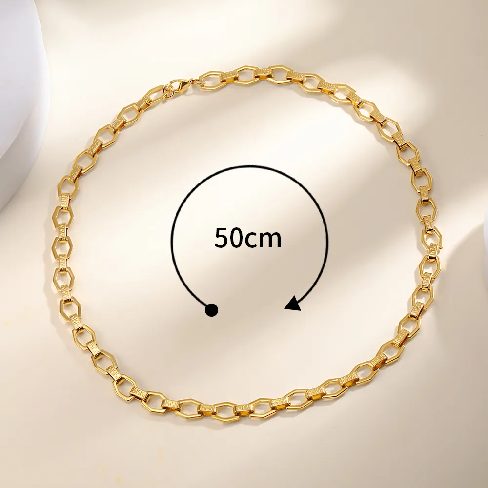 201 Stainless Steel 18K Gold Plated Simple Style Geometric Necklace display picture 1