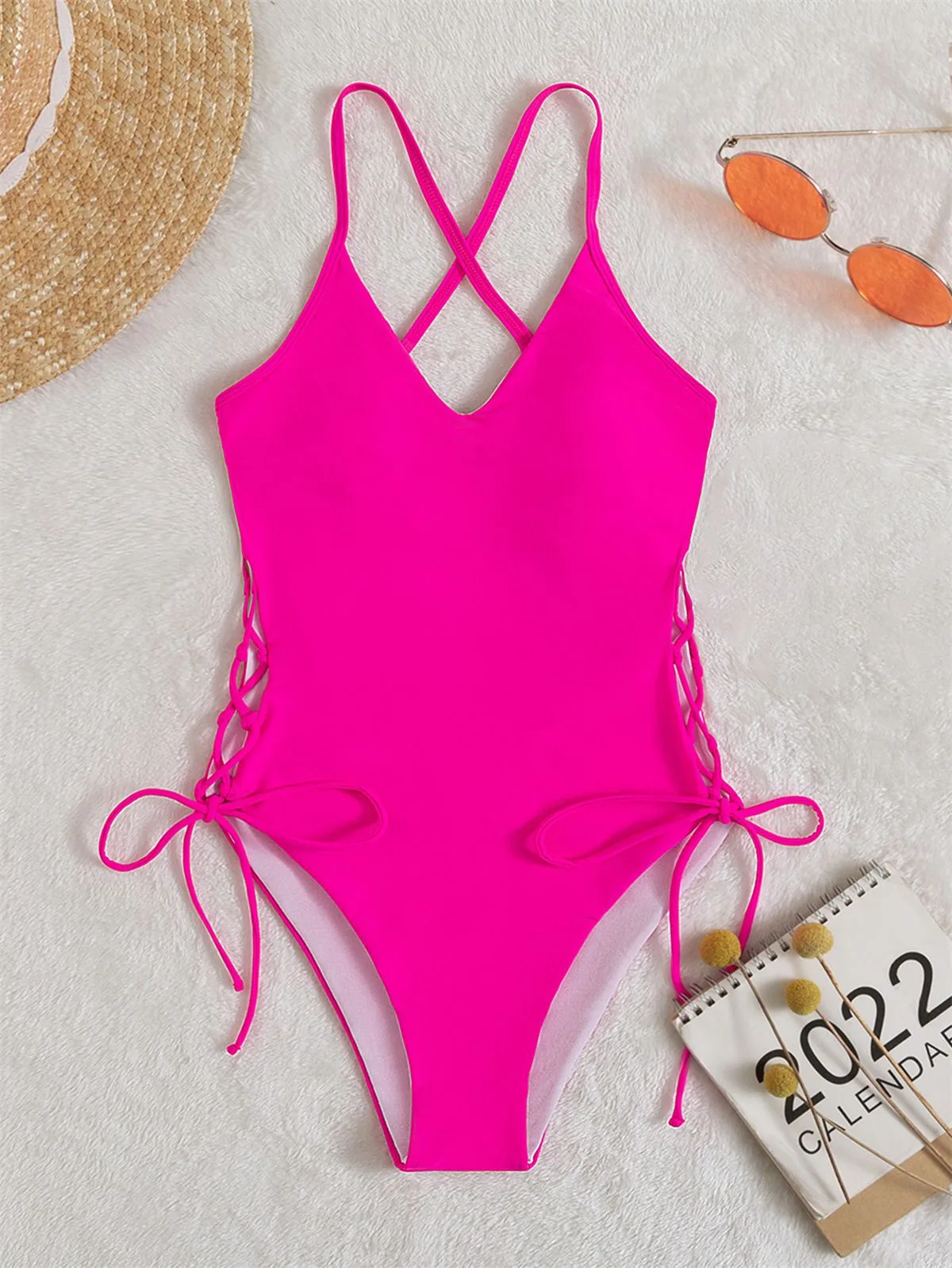 Women's Sexy Beach Solid Color One Piece Swimwear display picture 2