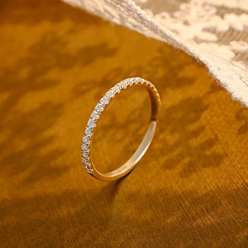 Glam Shiny Round Sterling Silver Gra Plating Inlay Moissanite Rings display picture 4