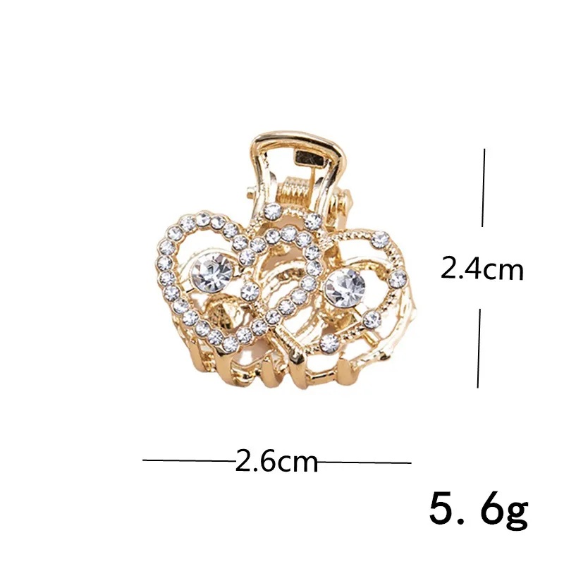 Women's Simple Style Heart Shape Metal Plating Inlay Artificial Pearls Rhinestones Hair Claws display picture 6