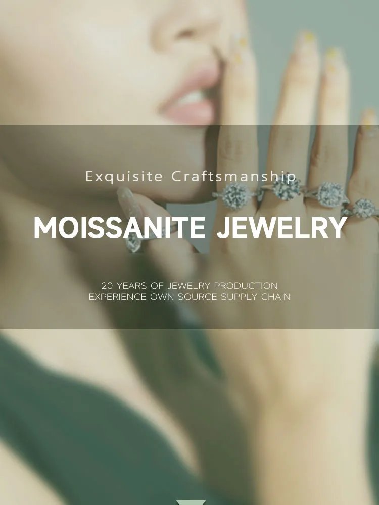 925 Sterling Silver Moissanite Oval Rings display picture 1