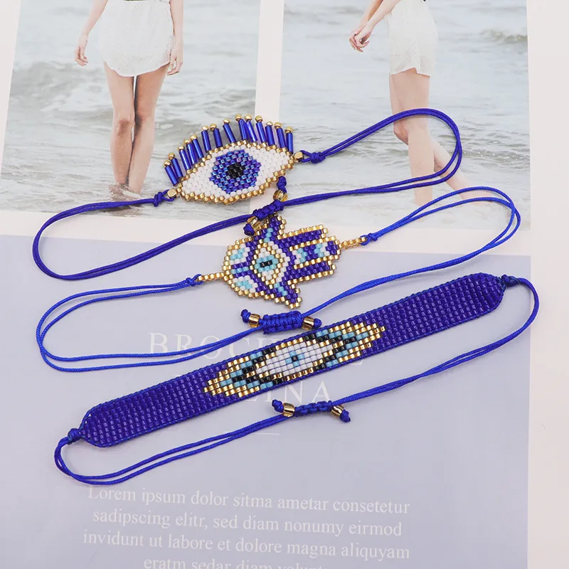 Casual Vintage Style Devil's Eye Glass Rope Handmade Women's Bracelets display picture 1
