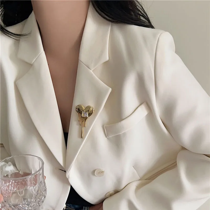 Elegant Simple Style Heart Shape Alloy Plating Inlay Zircon Women's Brooches 1 Piece display picture 1