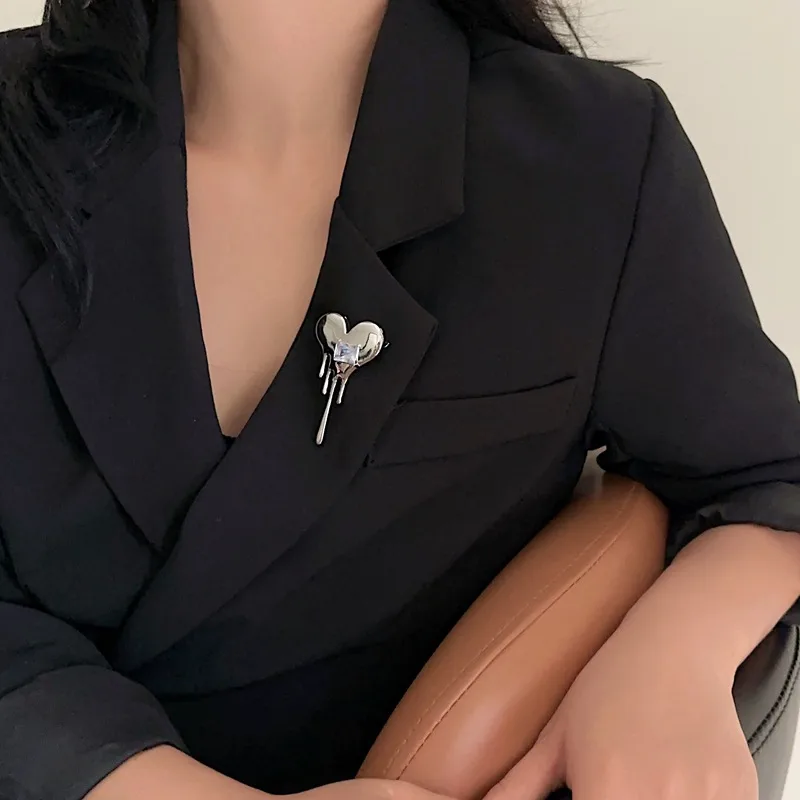Elegant Simple Style Heart Shape Alloy Plating Inlay Zircon Women's Brooches 1 Piece display picture 2