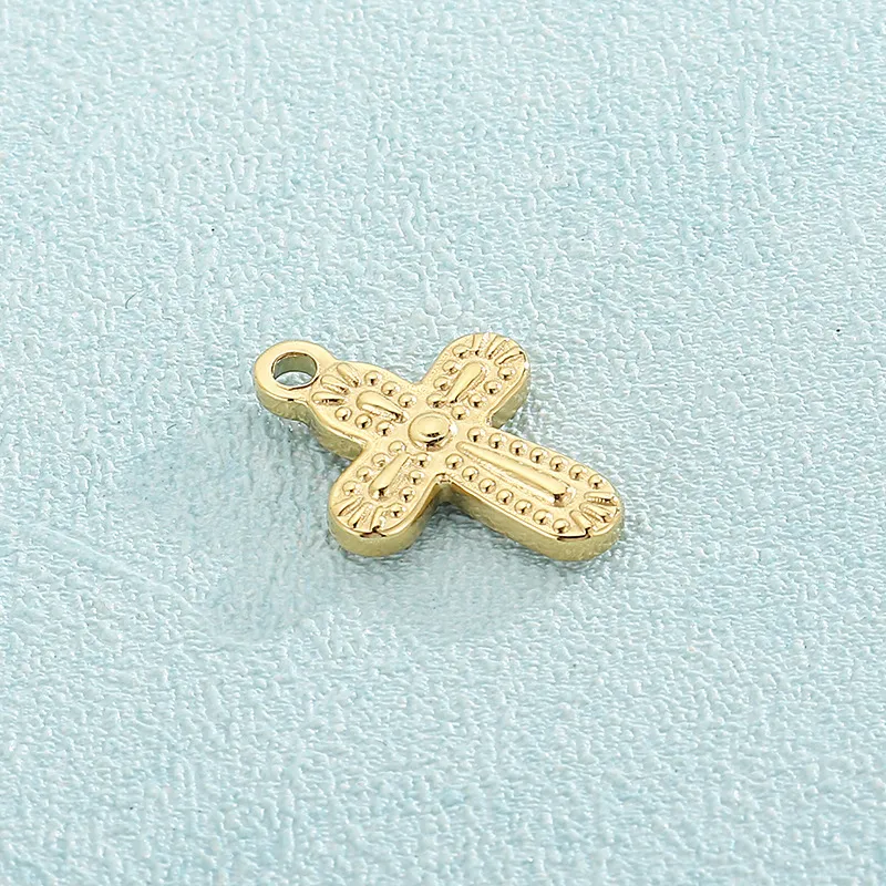 1 Piece Stainless Steel 18K Gold Plated Cross display picture 3