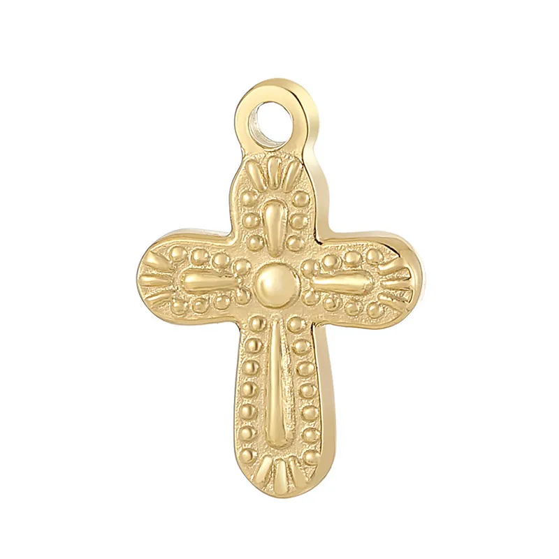 1 Piece Stainless Steel 18K Gold Plated Cross display picture 5