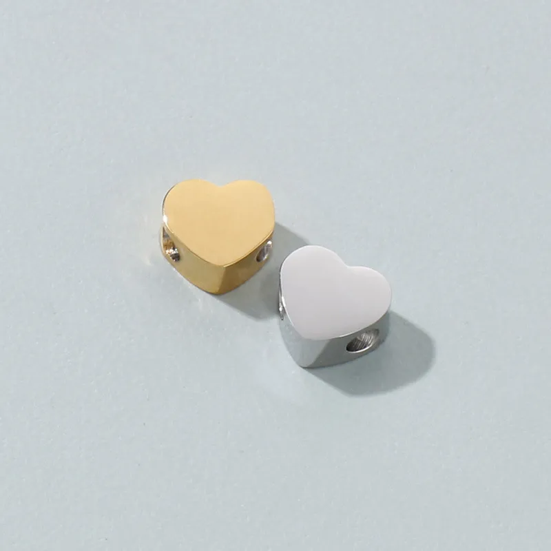 1 Piece 304 Stainless Steel 18K Gold Plated Heart Shape Polished Beads display picture 1
