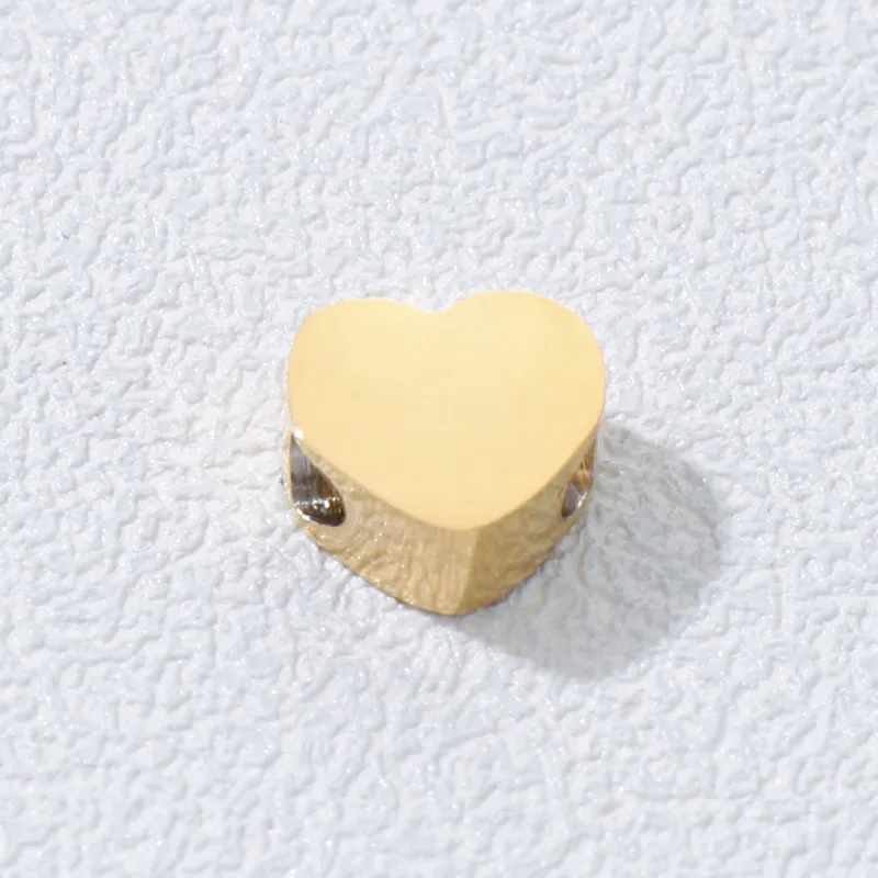 1 Piece 304 Stainless Steel 18K Gold Plated Heart Shape Polished Beads display picture 3