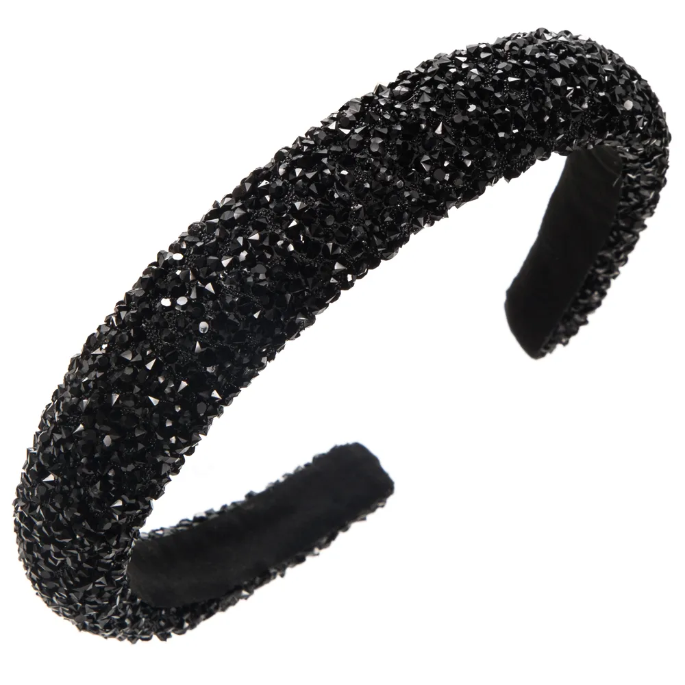 Women's Elegant Simple Style Classic Style Color Block Arylic Sponge Inlay Rhinestones Hair Band display picture 7