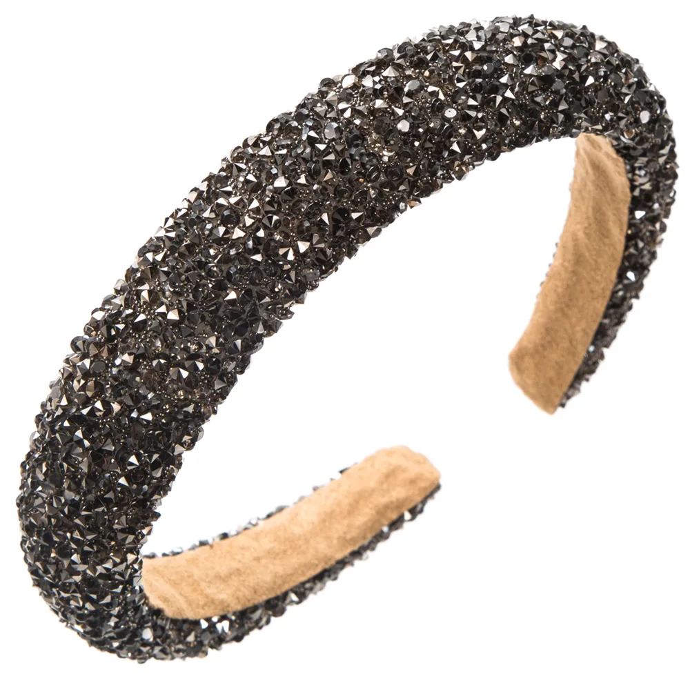 Women's Elegant Simple Style Classic Style Color Block Arylic Sponge Inlay Rhinestones Hair Band display picture 6