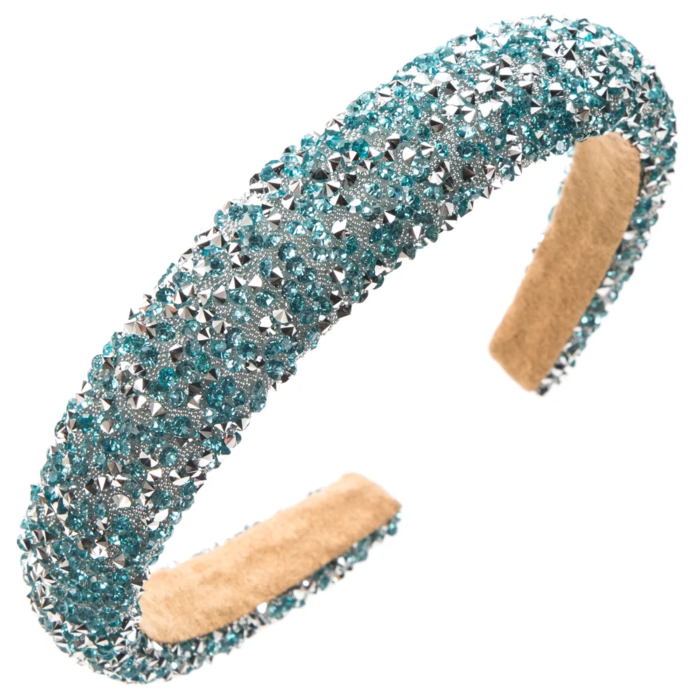 Women's Elegant Simple Style Classic Style Color Block Arylic Sponge Inlay Rhinestones Hair Band display picture 8