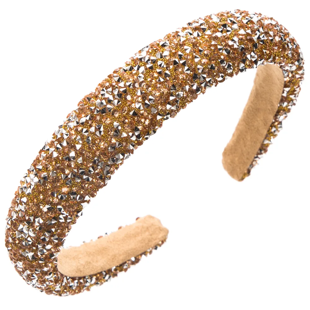 Women's Elegant Simple Style Classic Style Color Block Arylic Sponge Inlay Rhinestones Hair Band display picture 9