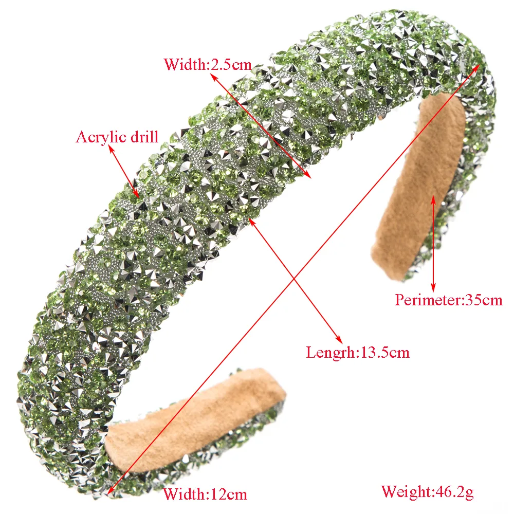 Women's Elegant Simple Style Classic Style Color Block Arylic Sponge Inlay Rhinestones Hair Band display picture 1