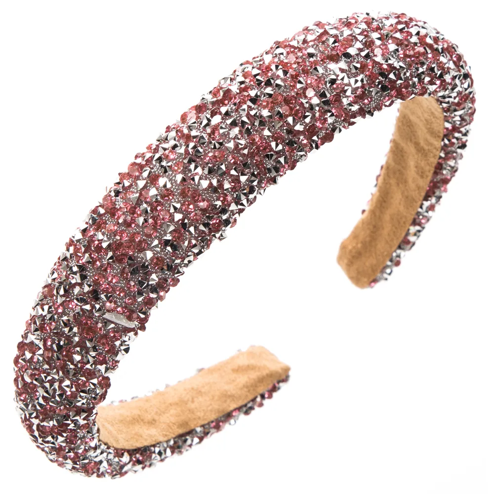 Women's Elegant Simple Style Classic Style Color Block Arylic Sponge Inlay Rhinestones Hair Band display picture 11