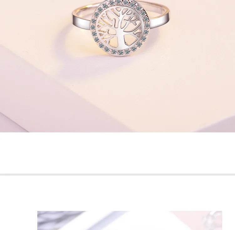 Elegant Simple Style Tree Copper Rhinestones Adjustable Ring display picture 2