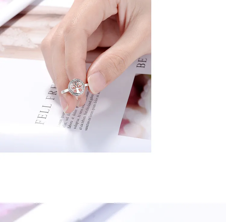 Elegant Simple Style Tree Copper Rhinestones Adjustable Ring display picture 4