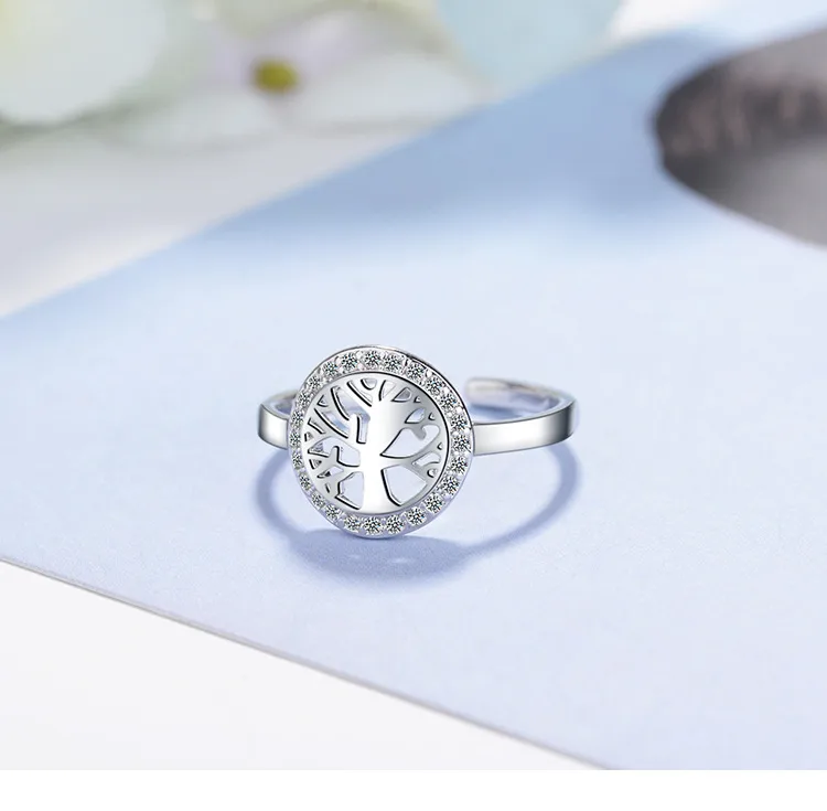 Elegant Simple Style Tree Copper Rhinestones Adjustable Ring display picture 7