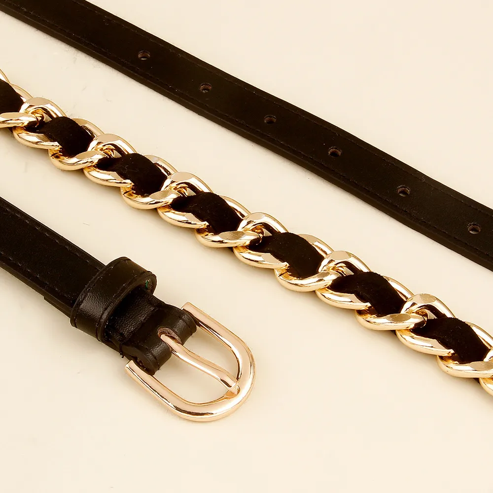 Fashion Geometric Pu Leather Alloy Plating Women's Leather Belts display picture 7